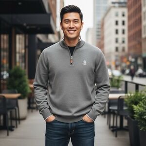 Johnnie-O  1899 Quarter-Zip Pullover Sweater Mens XL Gray‎ Long Sleeve Casual